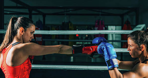 a woman boxing